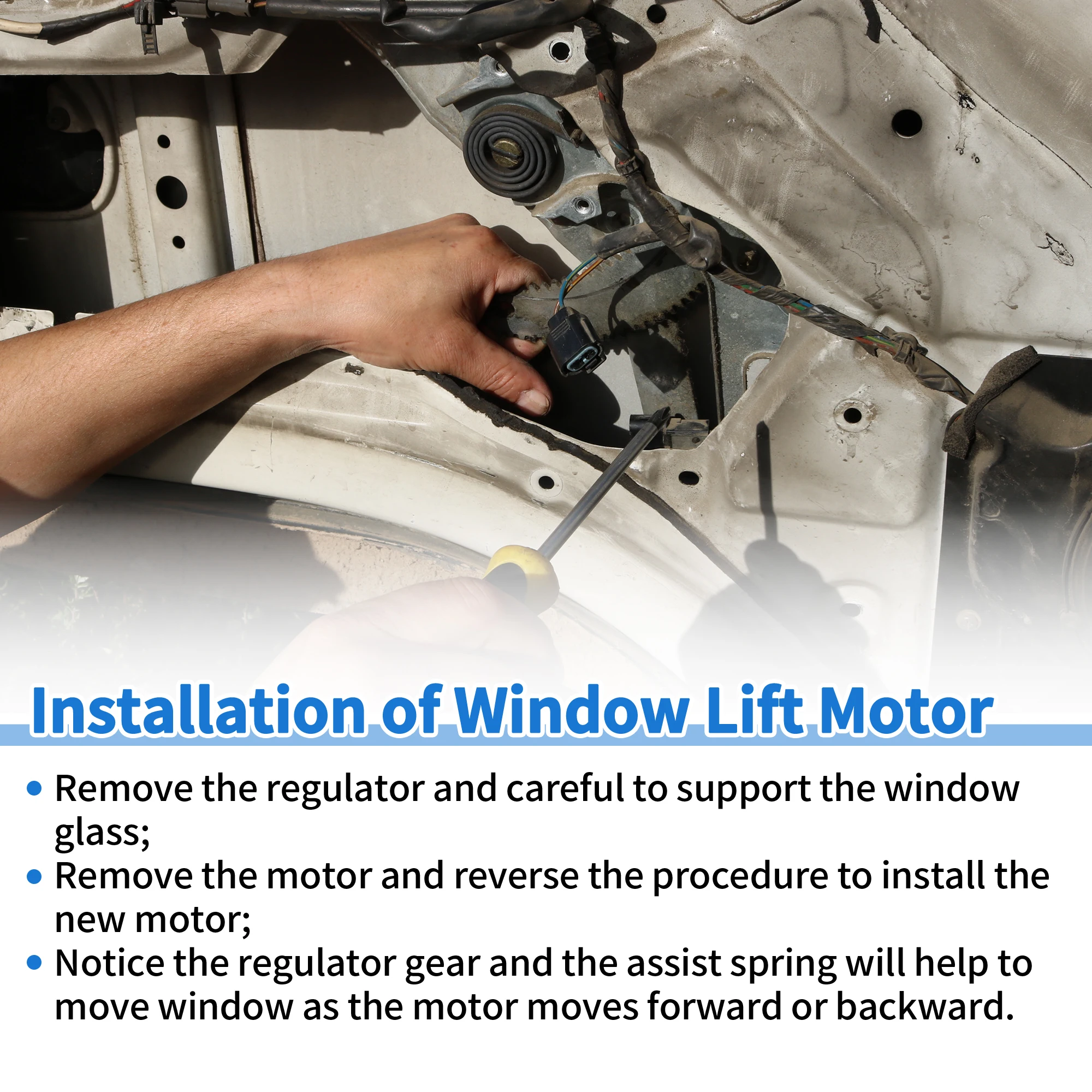 UXCELL No.WLM273/6CP114A389H1A محرك رفع منظم نافذة الطاقة لفورد C-Max 13-18