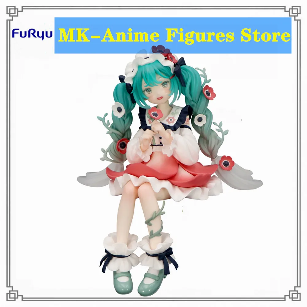 Original Anime Figure Furyu Hatsune Miku Noodle Stopper Figure -Flower Fairy Anemone Action Figurine PVC Toys Model Doll 15CM