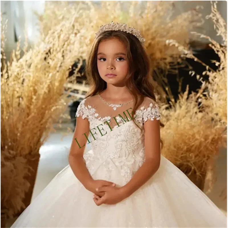 

Elegant Flower Girl Dress for Wedding 2-14Y Teen Girls Graduation Party Prom Long Gown Children's Pageant Dress First Communion