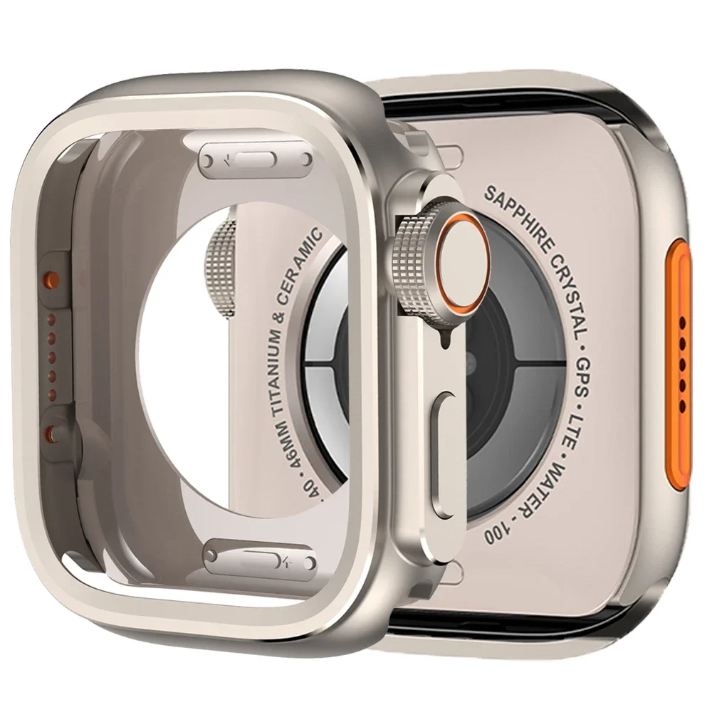 

Metal Frame Bumper Case For Apple Watch 46mm 45 44mm Protector Cover For iWatch Series 11 10 9 8 7 6 5 SE Change To Ultra 3 49mm