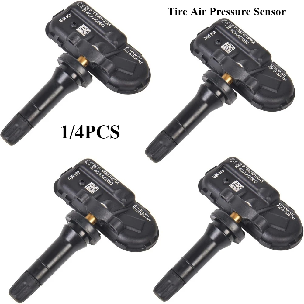 68249197AA 1/4 pz SENSORE TPMS Per JEEP CHEROKEE 2014-2018 2014-2019RAM 1500 2015-2018 RAM 2500 433 MHz SENSORE DI PRESSIONE ARIA DEL Pneumatico