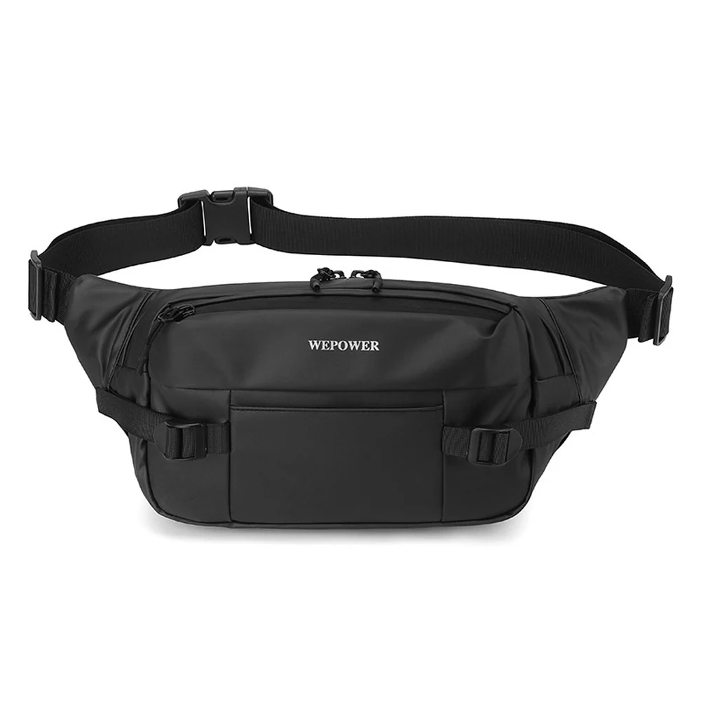 CFUN YA Men Nylon Waist Pack Crossbody Sling Bag with Multiple Zip Pockets Adjustable Buckle Belt for Everyday Travel Outdoors