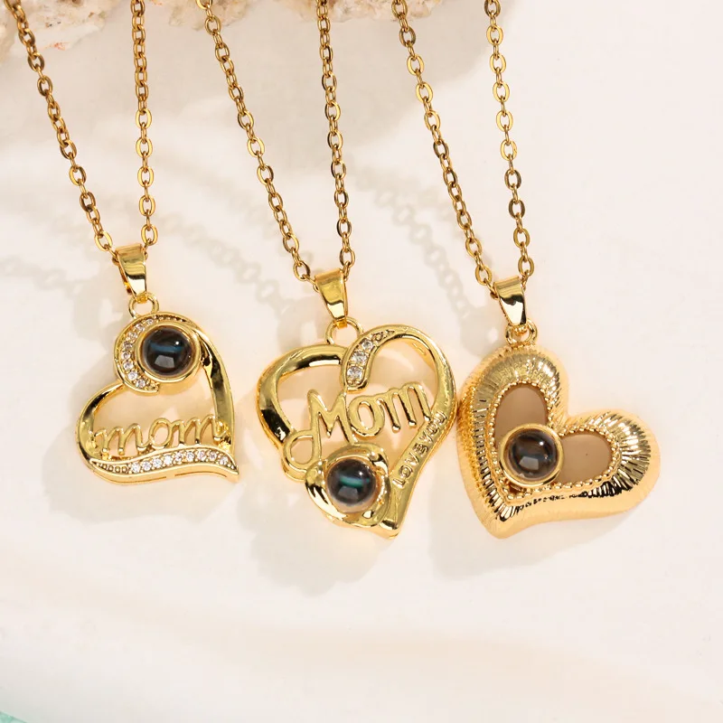 2026 Warm and Heartwarming Necklace, Female Design, Attending A Banquet in 100 Languages, I Love You, Projection Heart Pendant