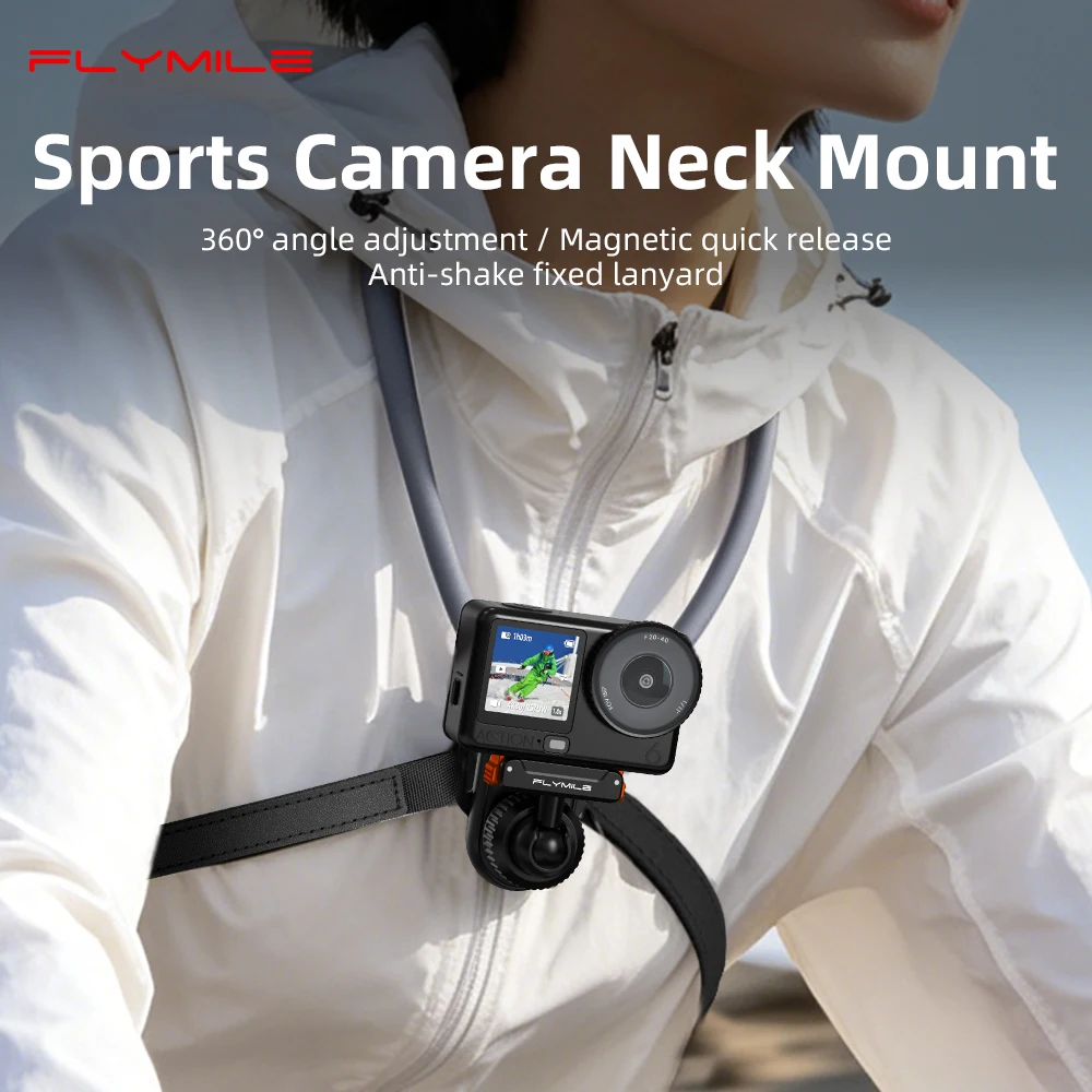 Flymile Magnetische Nackenhalterung Brustgurt für DJI Action 6/5/4/3/Insta360 Ace Pro 2 X5 360 ° Verstellbarer Flexibler Halter – Detail 1