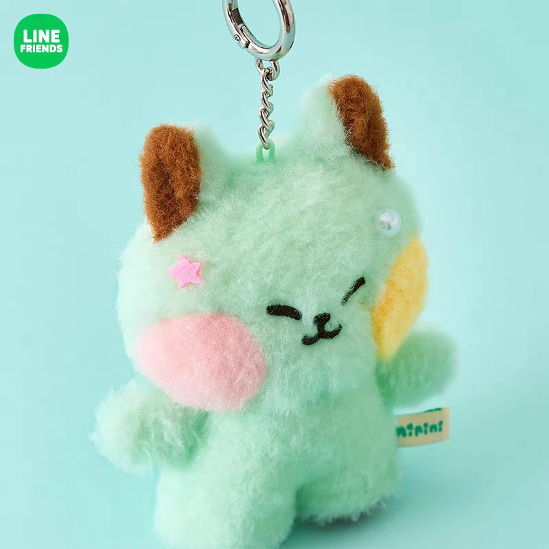 Linefriends-Llavero de muñeco de peluche de la serie Ice Cream Shop, bonito colgante de mochila para decoración Interior, regalos, colección de juguetes