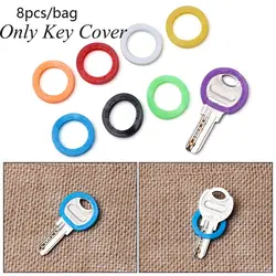 8pc/set Random Colors Hollow Silicone Key Cap Covers Topper key holder Keyring Rings Key Case Bag Organizer Wallets