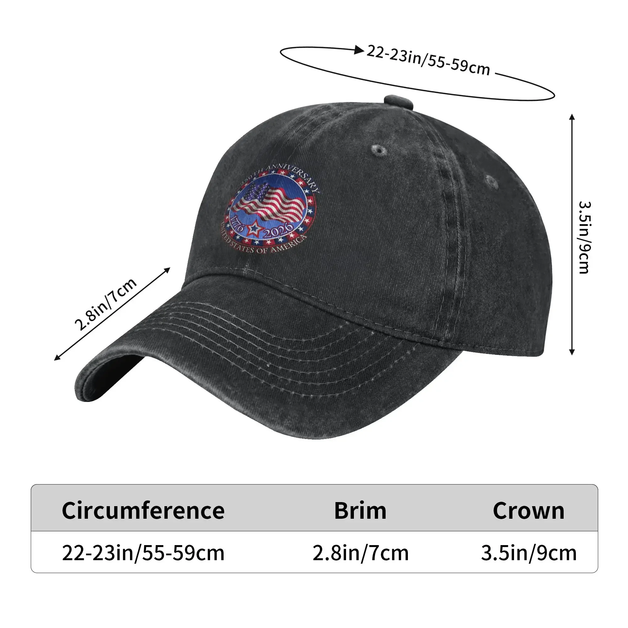 Men Women America 250 Year Anniversary Caps Headwear Baseball Cap Vintage Snapback Hat Adjustable