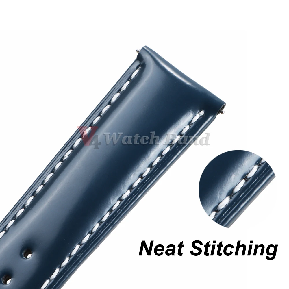 خياطة جلد البقر حزام لأوميغا 20 مللي متر 22 مللي متر لسوار المعصم ل Seiko البولندية خمر حزام ساعة جلدية للمواطن
