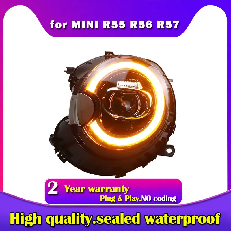 

Новые автомобильные фары для стайлинга для MINI R55 R56 светодиодные фары 2007-2013 Cooper налобные фары DRL сигнальные линзы проектора автомобильные