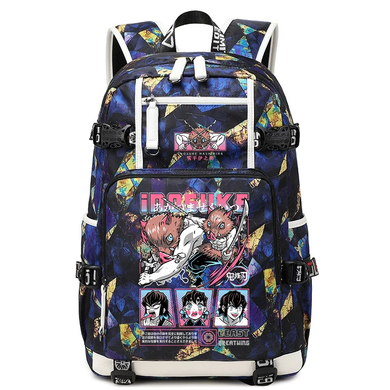 demon-slayer-inosuke-anime-print-backpack-large-capacity-school-bag-for-boys-girls-kids-travel-casual-daypack