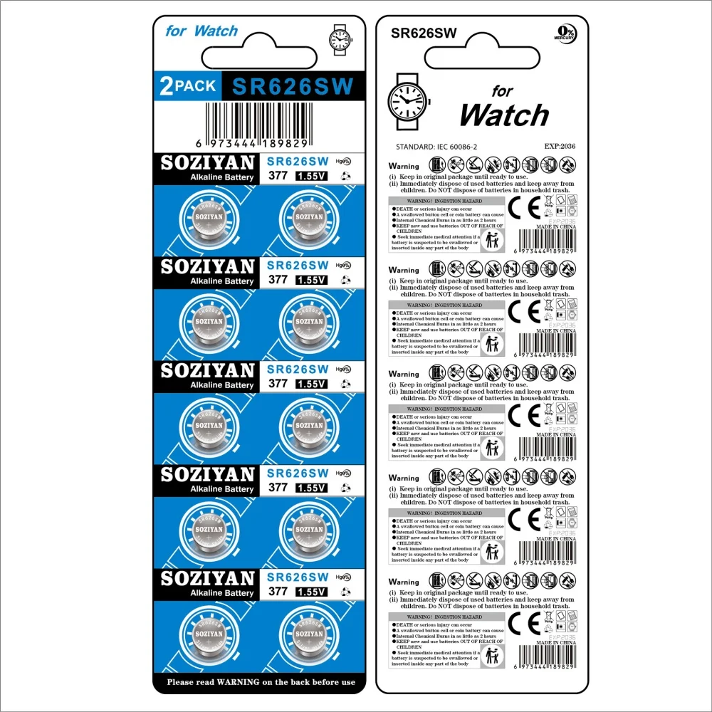 Button Cell Battery AG4 SR626SW LR626 626SW 377A V377 1.5V 10-100Pcs Replacement for Watch Toy Thermometer