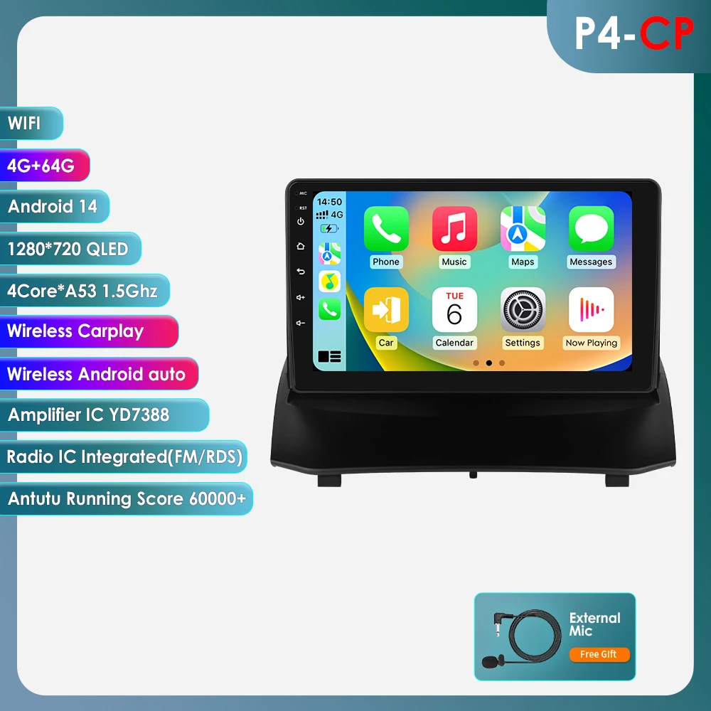 Auto Speler voor Ford Fiesta 2009-2017 Android Autoradio Multimedia Video GPS Intelligente 4G Stereo Carplay Autoradio WIFI DSP