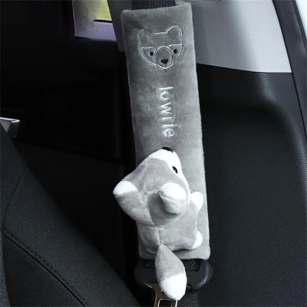 غطاء حزام مقعد السيارة الكرتوني العالمي ، وسادة الكتف ، الفانيلا الدافئة ، وسادة مقعد داخلية متينة ، حماية سلامة للبالغين والأطفال