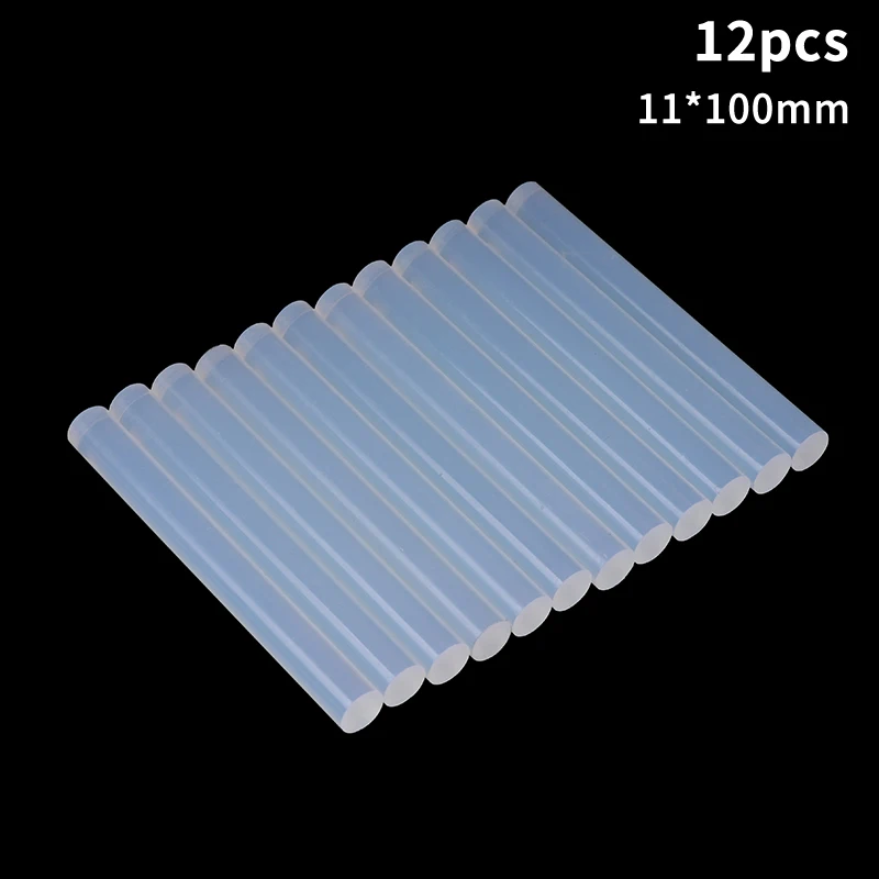 12pcs11*100mm Transparent Hot-melt Glue Sticks For Heat Pistol Adhesive DIY Tools Repair Alloy Accessories