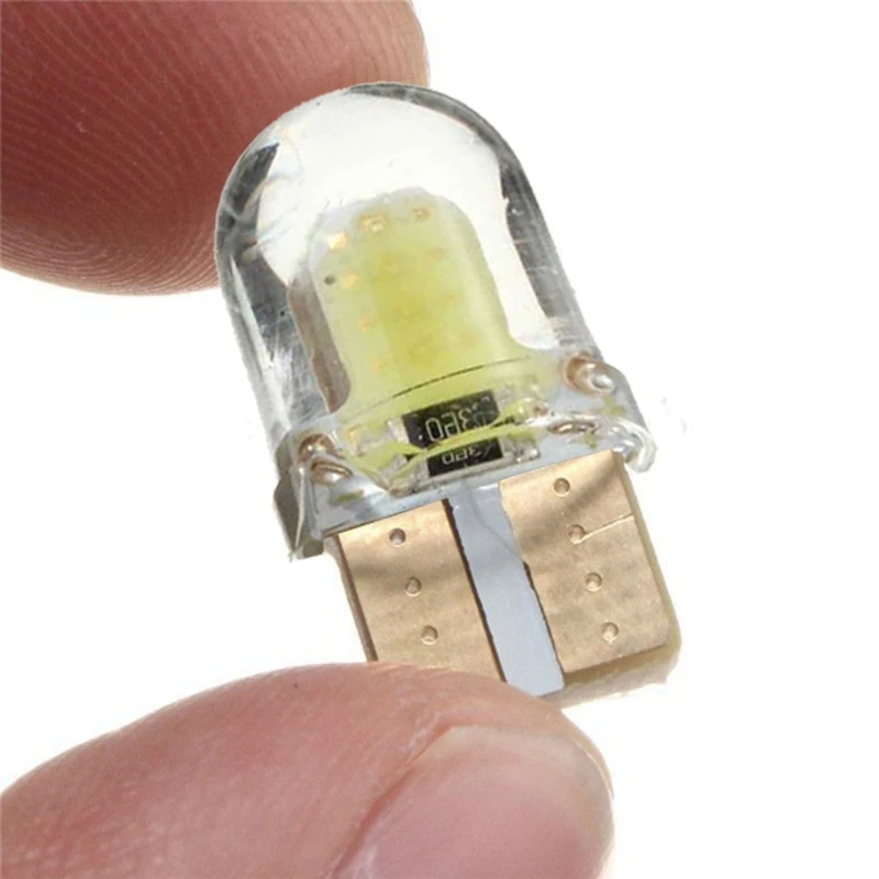 10pc LED T10 W5W COB SMD CANBUS silice lampadina targa bianca brillante
