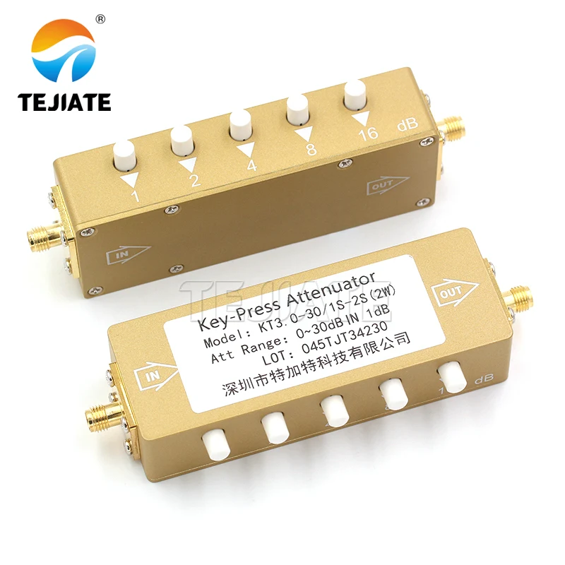 Atenuador de señal de llave ajustable, botón RF tipo SMA, 1 piezas, 0-30dB, 0-60dB, 0-90dB, Paso 2W, alta potencia 0-4GHz