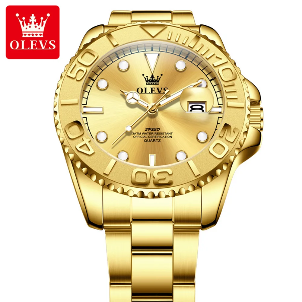 OLEVS 2720 Luxury Quartz Men's Watch Waterproof Luminous Date Stainless Steel Business Sport Wristwatch Top Brand 2026 New