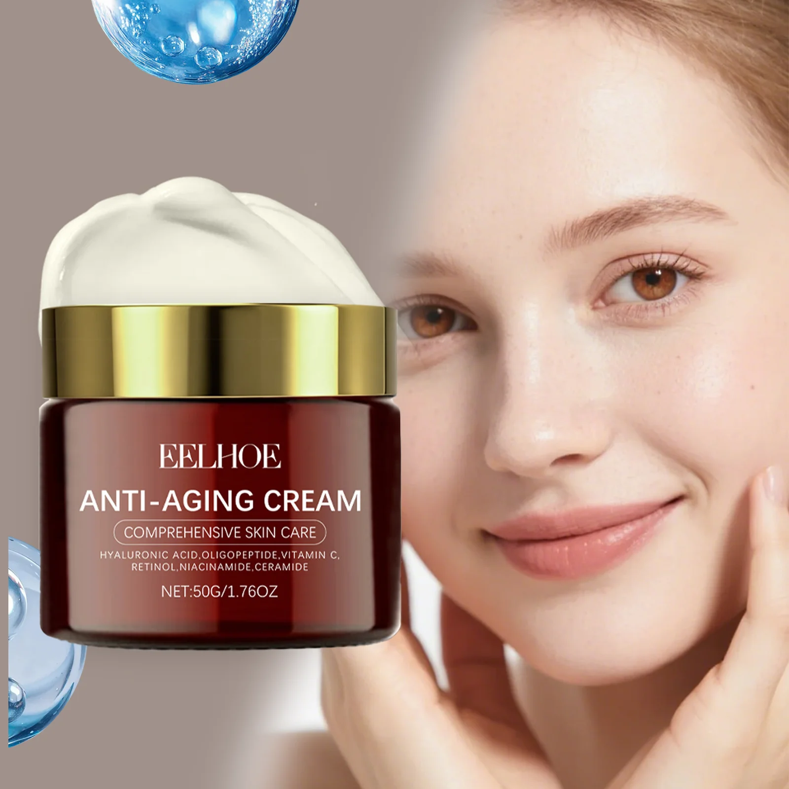 Crema Facial reparadora intensiva para pieles muy secas, crema barrera hidratante de colágeno con ácido hialurónico para hidratación de pieles escamosas