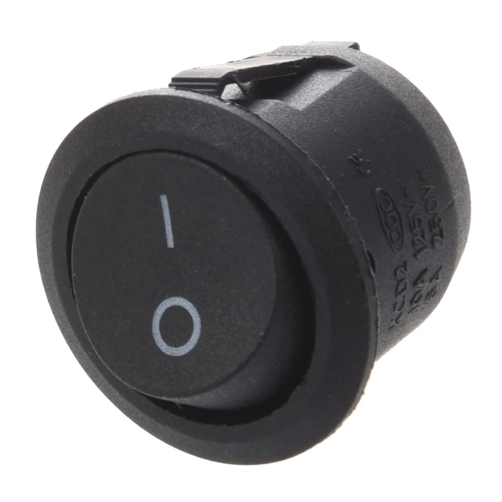 ABGE-20 Buah AC 6A 10A 250V On Off Snap In SPST Saklar Rocker Perahu Bundar Hitam