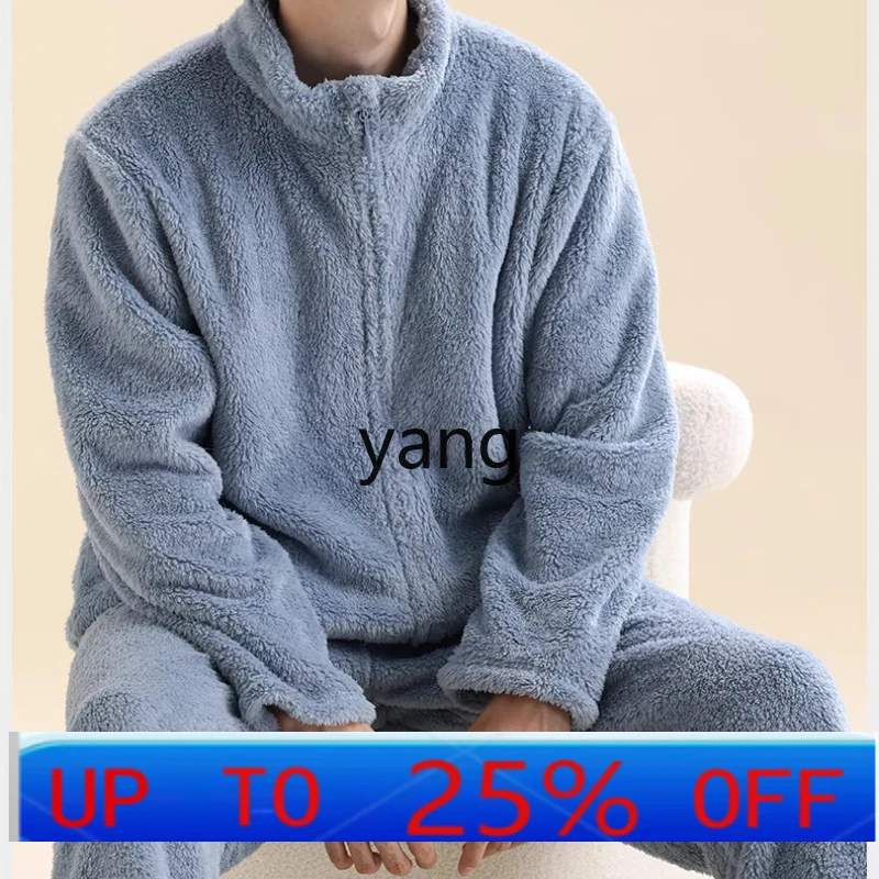 

LMM утолщенный теплый удобный хлопковый костюм для отдыха, осенне-зимний кардиган на молнии с воротником-стойкой, можно носить на улице