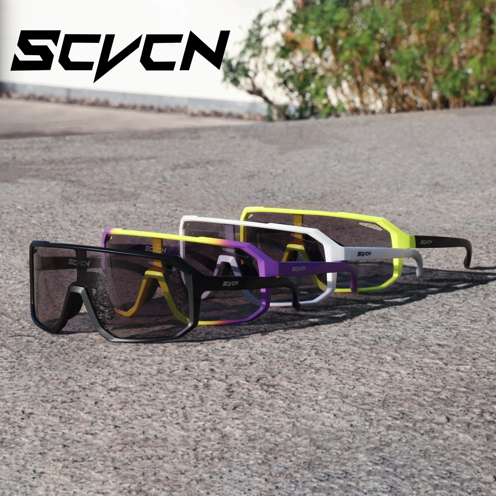 SCVCN Photochromic Cycling Sunglasses Men MTB bike Sports Cycling Glasses Goggles UV400 Woman Bicycle Riding Driving Glasses