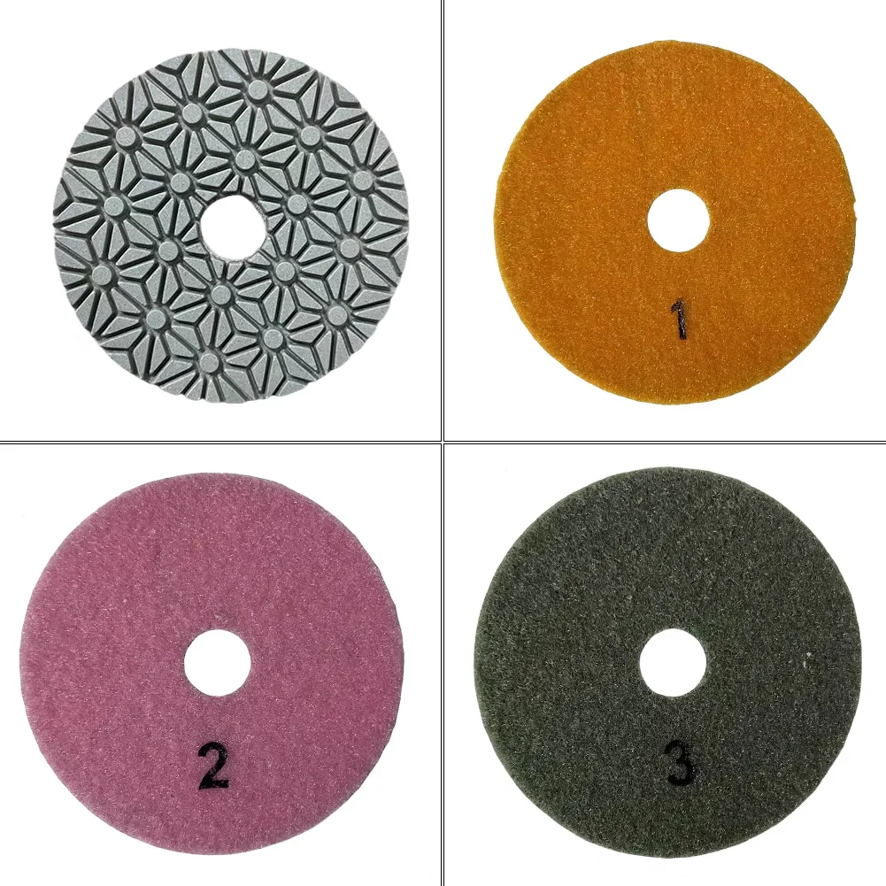 3pcs/set Flexible Wet & Dry Polishing Pads For Stone Marble Tile Polishing Pads