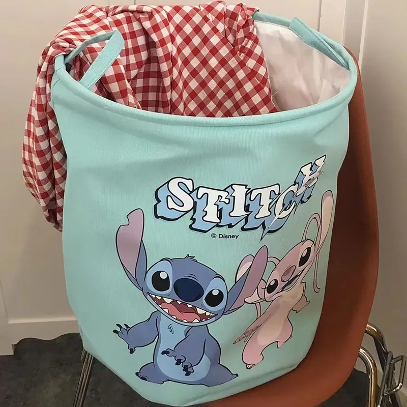 Disney Cute Stitch Daisy Tigger New Cartoon Foldable Clothes Basket Bedroom Large Capacity Multifunctional Storage Artifact