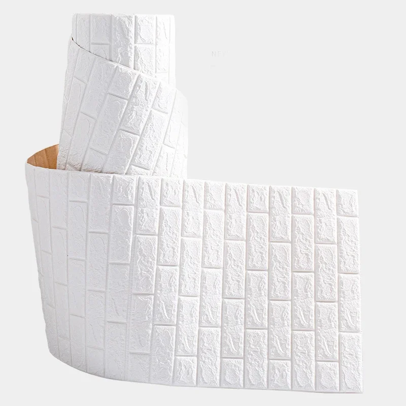 Papel tapiz autoadhesivo 3D, pegatinas de pared de ladrillo impermeables continuas, papel tapiz decorativo para habitación de niños