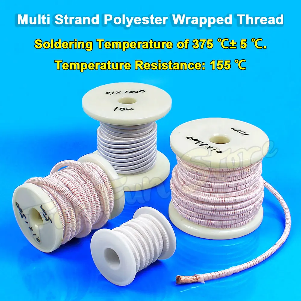 For Fun 0.1x1000/1300/1500/2000/2500 Strands Mining Machine Antenna Litz Wire Multi Strand Polyester Wrapped Thread Copper Wire