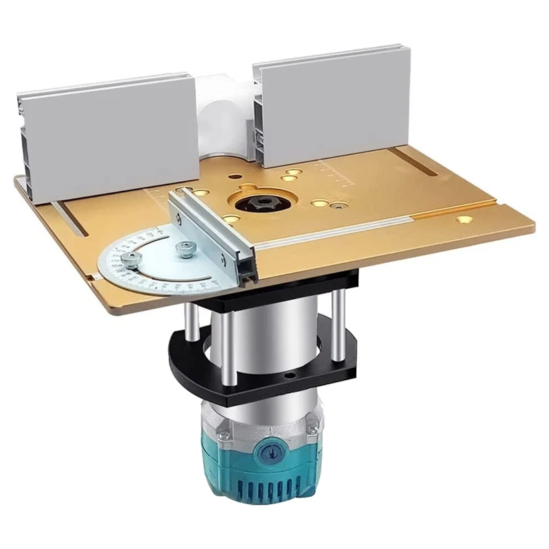 Elevador de enrutador mejorado para motores de 65Mm de diámetro, Base de elevación de placa de inserción de mesa de enrutador de carpintería, negro