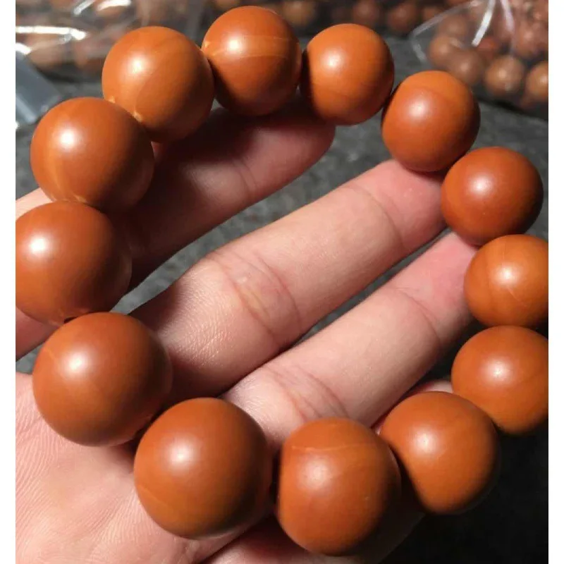 

Factory Direct Supply 1.6cm Circle Light Bead Bracelet Nut Guangdong Meilin Old Iron Core Olive round Be