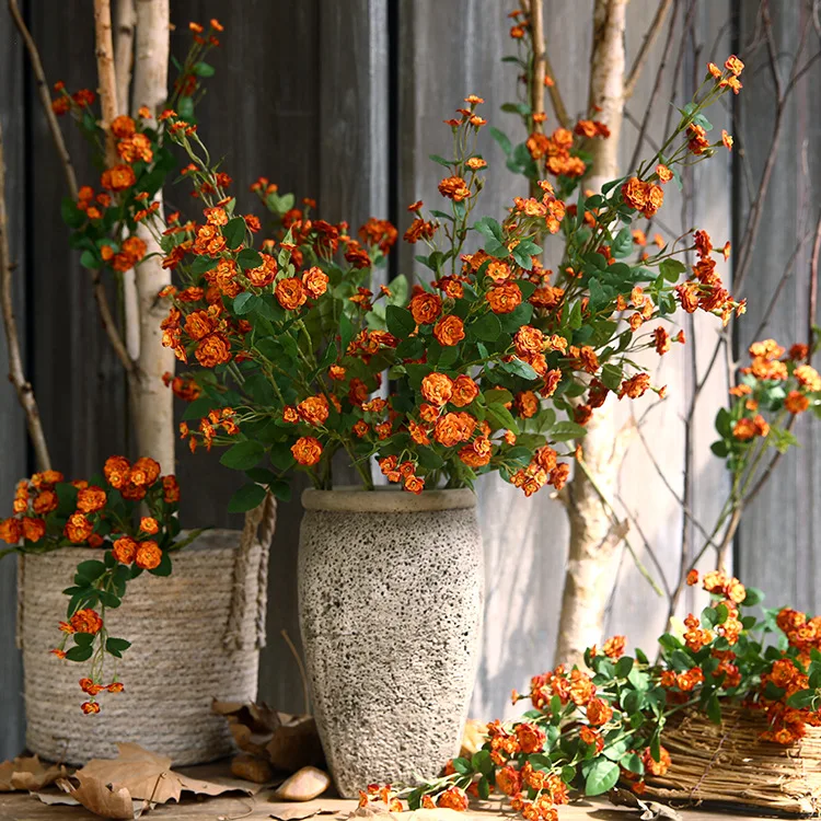 

Artificial Flowers Pastoral Roses Modern Living Room Decoration Ornament Home Decor Flower Nordic Arrangement for Decoration