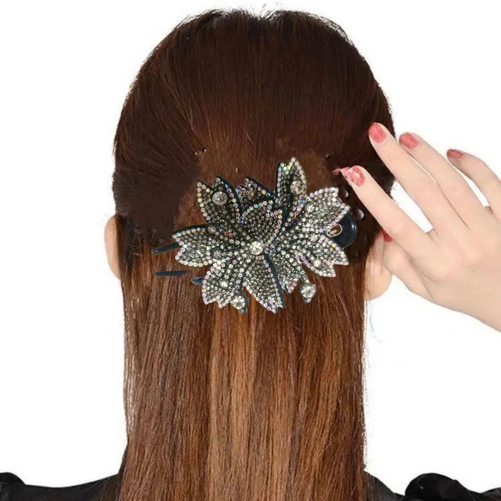 Frauen Neue Kopfbedeckungen Weibliche Strass Schmücken Haarnadeln Kopfschmuck Mode Mutter der Drei Zahn Haar Clip Zubehör – Detail 16