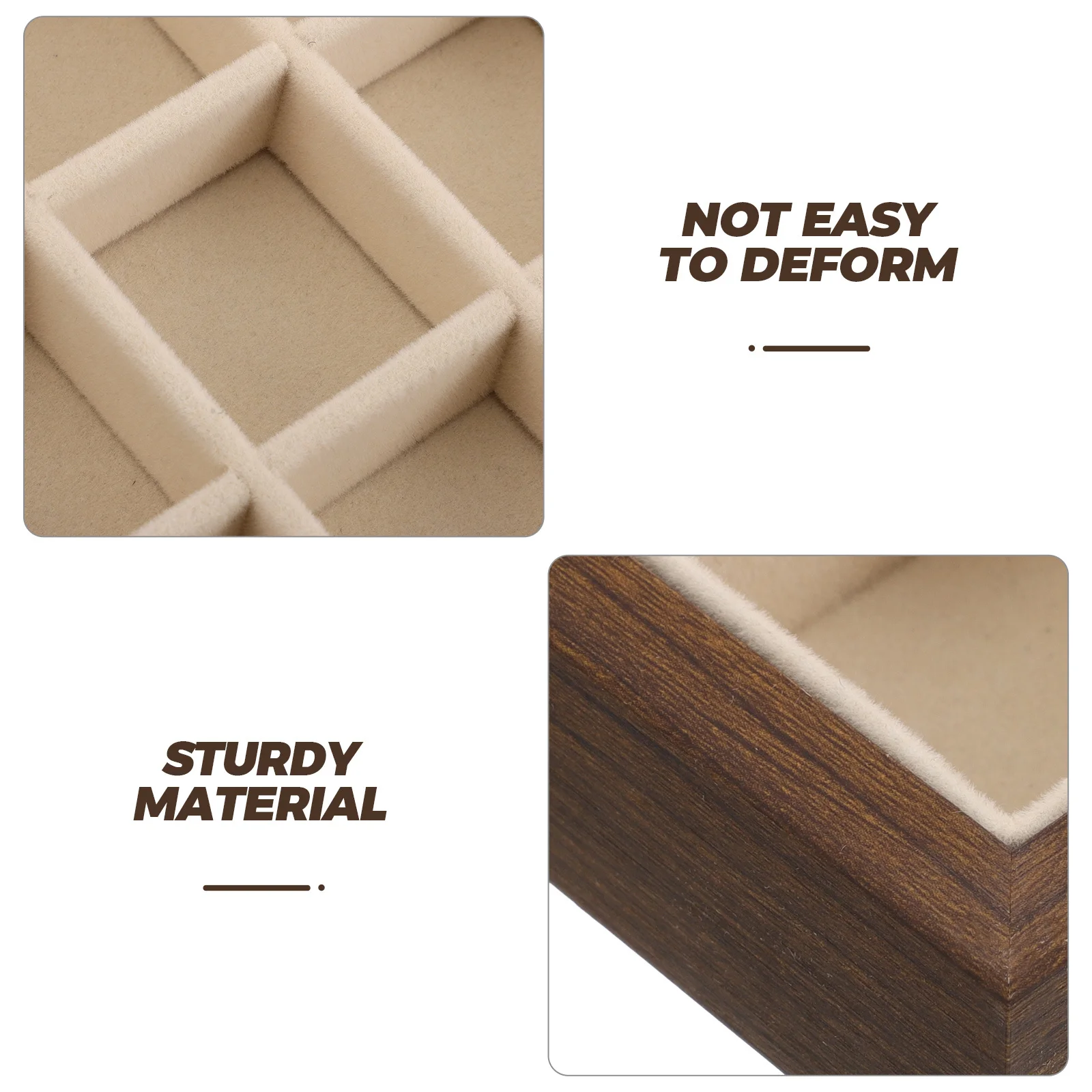 24-شبكة من خشب الجوز، صينية مجوهرات، لمسة نهائية ناعمة، تصميم بسيط لعرض تخزين القلادة والسوار والقلادة