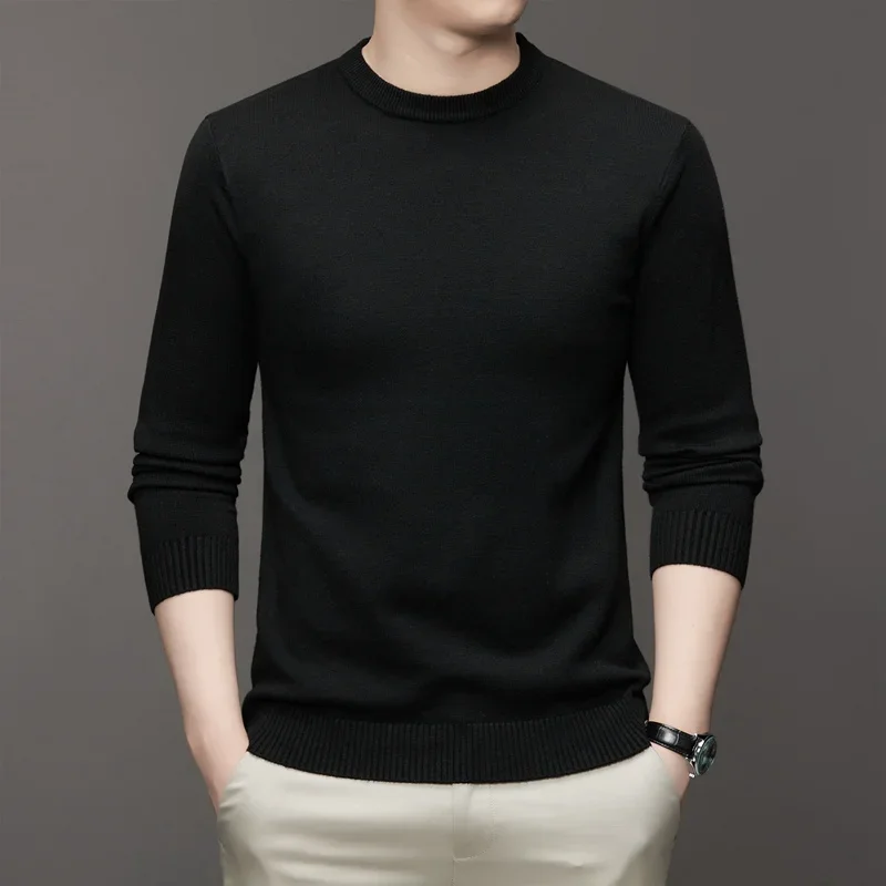 

Men's Classic Crewneck Knit Pullover Sweater Long Sleeve Soft Casual Lightweight Solid Color Softwear for Men