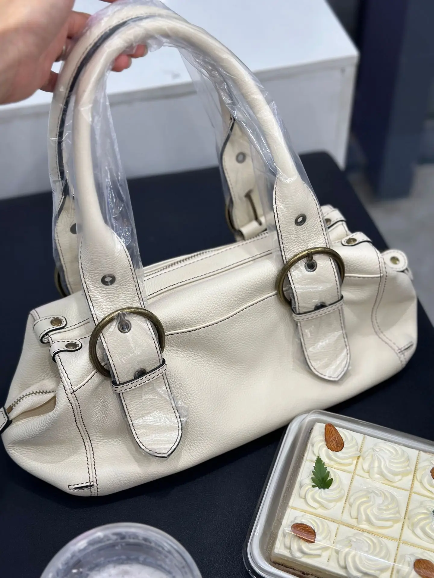 

FIRMRANCH корейский модный бренд простой дизайн пригородная матовая коровья кожа винтажная женская сумка-ведро на одно плечо текстурированная сумка-тоут