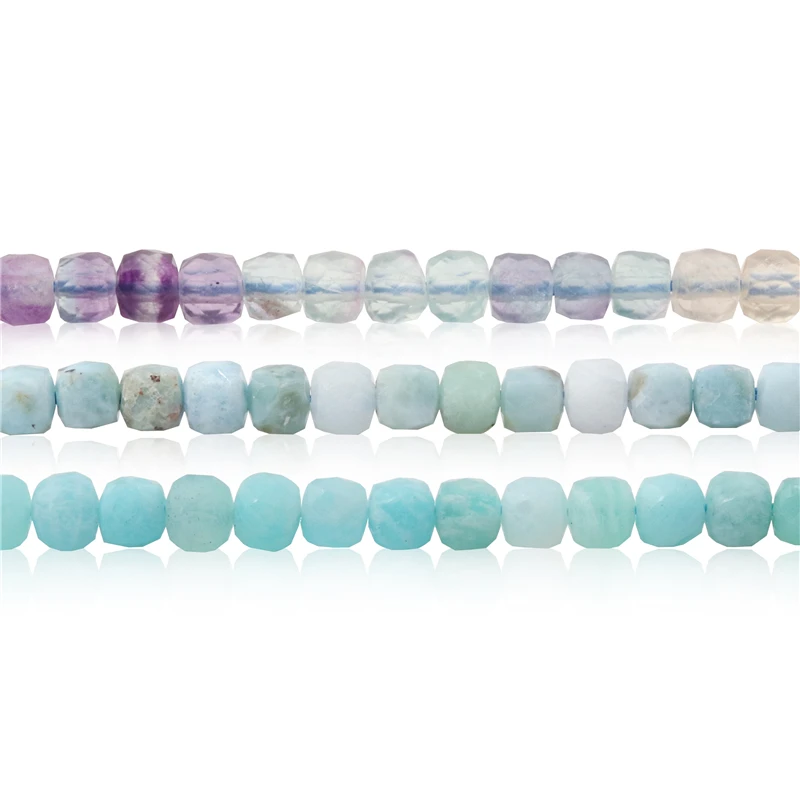 Ruby Larimar Garnet Fluorite Citrine Moonstone Agate Natural Stone Faceted Cube Beads Size 4MM For Jewelry Making Diy Bracelet