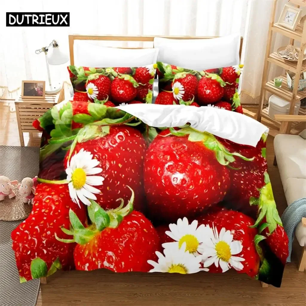 Bright Fruit Bedding Set Single Twin Double Queen King Cal King Size Bed Linen Set