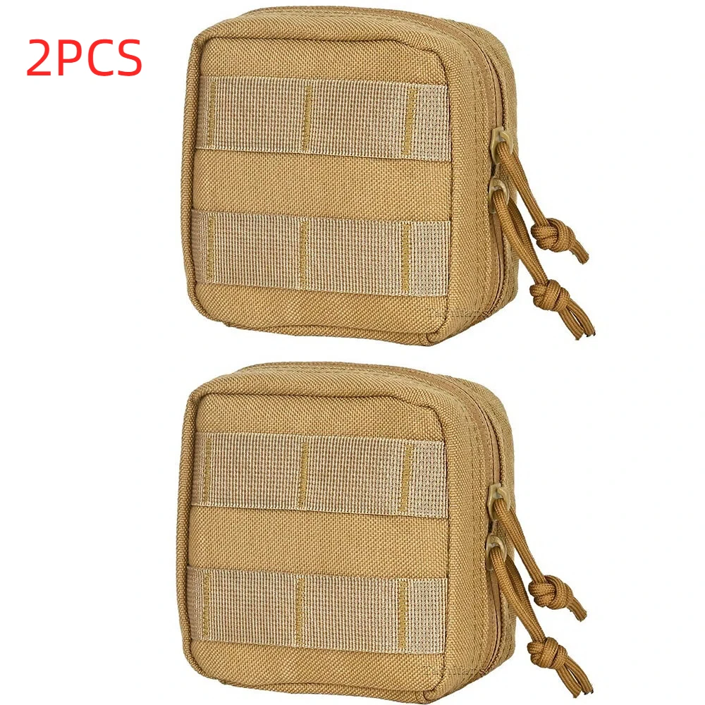 Mini bolsa de cintura EDC MOLLE conjunto de 2 peças da mesma cor - bolsa utilitária para equipamento EDC - pacote de cinto de caça para caminhadas, acampamento