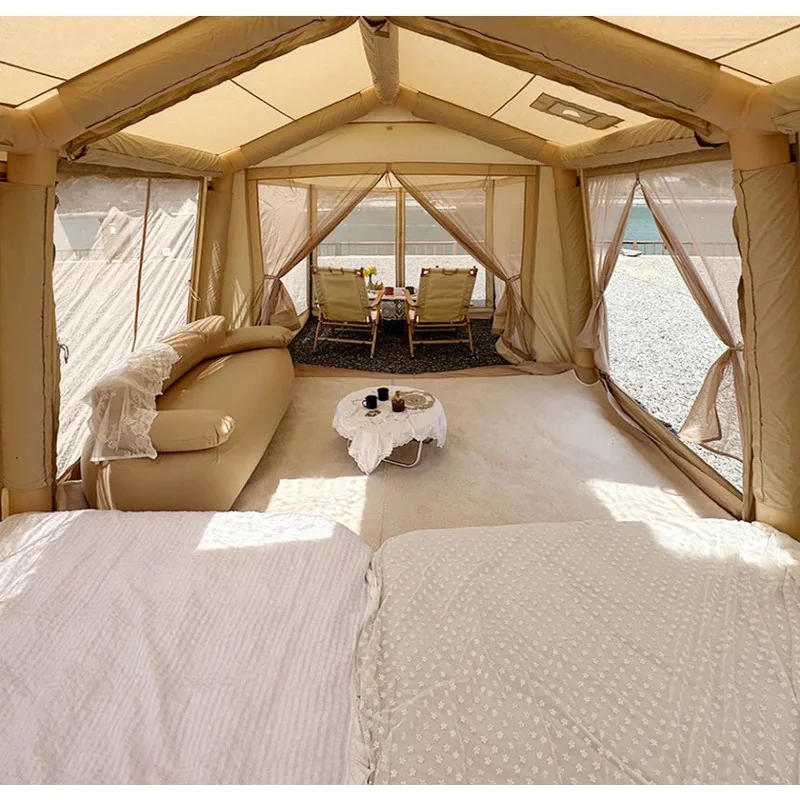 مصنع الساخن بيع كبير نفخ خيمة غرفتين للتخييم الأسرة في الهواء الطلق #6