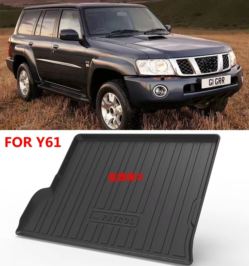 Für Nissan Patrol Y61 Armada Kofferraummatte, maßgeschneiderte Y61 Auto-Kofferraum-Aufbewahrungsmatte, wasserdichte Schutzmatte für den Kofferraum.