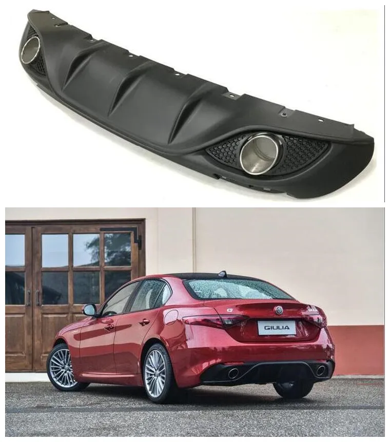 

Fits For Alfa Romeo Giulia 2017 2018 2019 ABS Car Rear Trunk Lip Bumper Diffuser Protector Cover