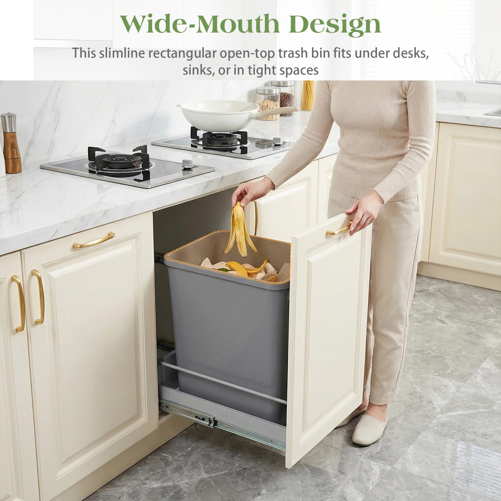 

10 Pack 35 QT Rubbish Trash Garbage Can Easy To Clean Waste Storage Container for Bathroom Laundry Living Room Home Workspace