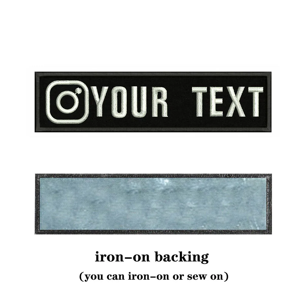 Instagram Logo 10X2.5cm Embroidery Custom Name Text Patch Stripes Badge Iron On Or Patches