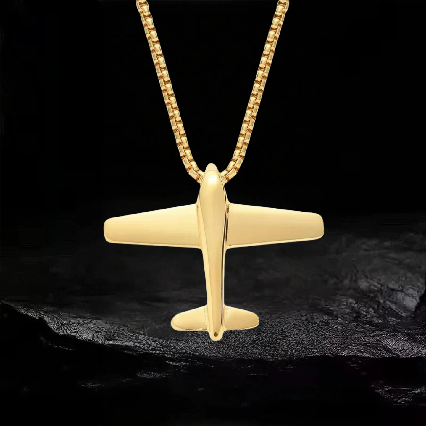 

Punk Airplane Aircraft Pendant Gold Silver Color Stainless Steel Chain Warcraft Necklace for Women Men Party Jewelry Gift 2025