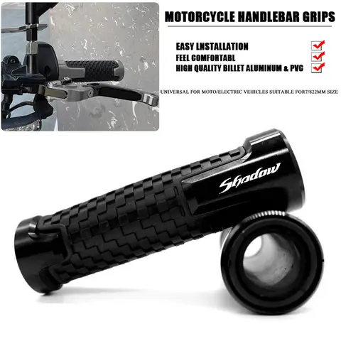 혼다 섀도우 VT 400 600 750 1100 VT400 VT600 13 오토바이 액세서리 7/8 ''22MM CNC 핸들 바 그립 핸들 그립 핸들 바