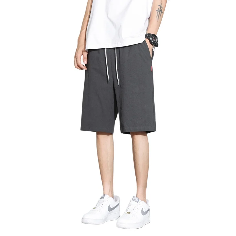 Neue Herren Baumwolle Klassische Kurze Hosen Kordelzug Sommer Elastische Taille Shorts Atmungsaktive Leichte Jogginghose Streetwear