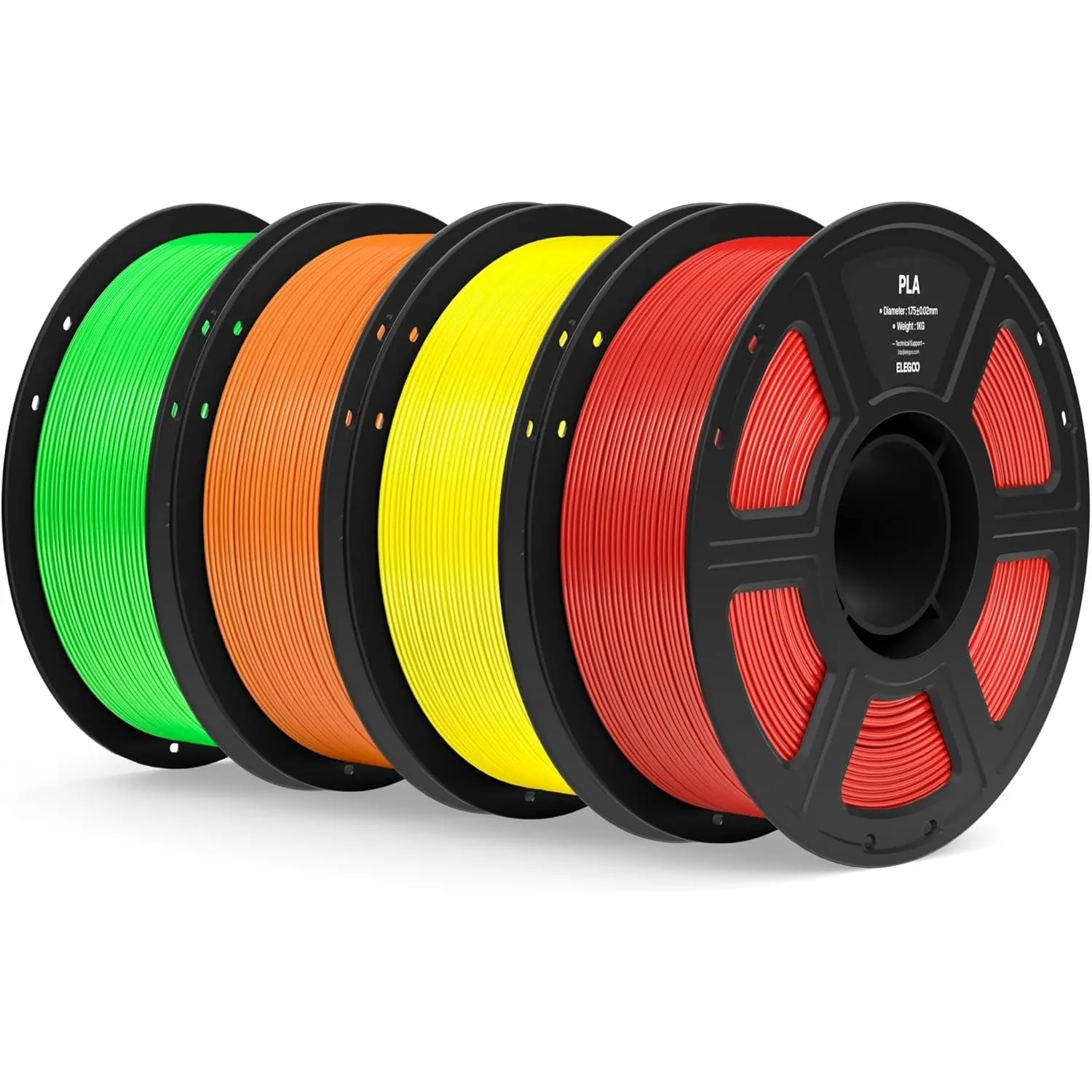 

PLA Filament 1.75mm Bundle 4KG, 3D Printer Filament Dimensional Accuracy +/- 0.02mm, 4pcs 1kg Spool(2.2lbs) Fit Most FDM