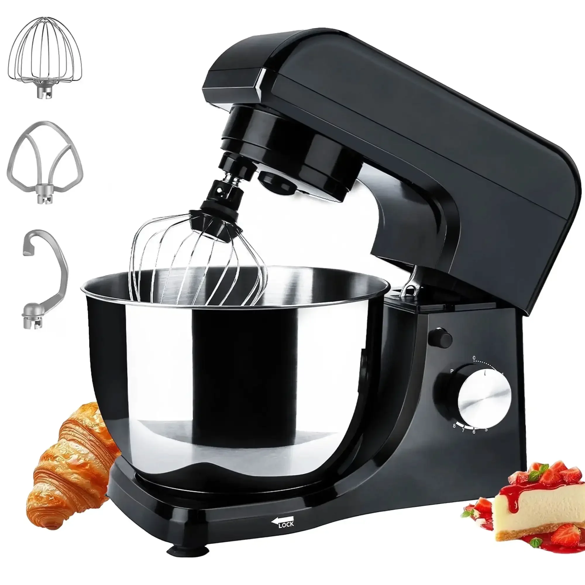 

5.3Qt Kitchen Stand Mixer, 8 Speeds Electric Mixer for Sugar Frosting, Meringue Frosting, Food Mixer for Baking, Cake