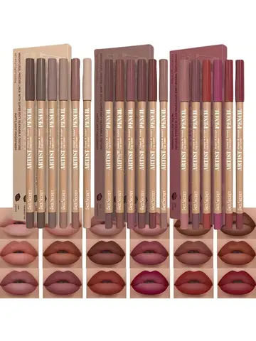 6pcs Velvet Matte Lip Liner Pencils Set Long-Lasting Non-Drying Perfect for Lining Filling Lips Versatile for All Skin Typ